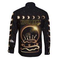 Personalized Total Solar Eclipse 2024 Family Matching Short Sleeve Bodycon Dress and Hawaiian Shirt My Birthday Present From The Universe - Wonder Print Shop