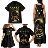 Personalized Total Solar Eclipse 2024 Family Matching Tank Maxi Dress and Hawaiian Shirt My Birthday Present From The Universe - Wonder Print Shop