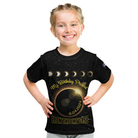 Personalized Total Solar Eclipse 2024 Kid T Shirt My Birthday Present From The Universe - Wonder Print Shop