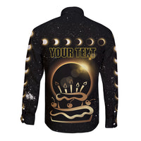 Personalized Total Solar Eclipse 2024 Long Sleeve Button Shirt My Birthday Present From The Universe - Wonder Print Shop