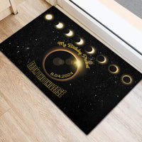 Total Solar Eclipse 2024 Rubber Doormat My Birthday Present From The Universe - Wonder Print Shop