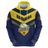 Custom Barbados Rugby Hoodie Team Barbados Trident Go Champions