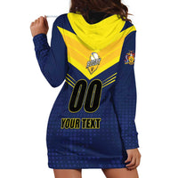 Custom Barbados Rugby Hoodie Dress Team Barbados Trident Go Champions