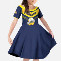Custom Barbados Rugby Kid Short Sleeve Dress Team Barbados Trident Go Champions