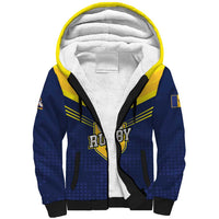 Custom Barbados Rugby Sherpa Hoodie Team Barbados Trident Go Champions