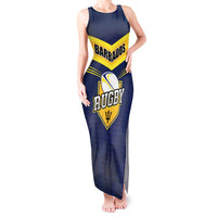 Custom Barbados Rugby Tank Maxi Dress Team Barbados Trident Go Champions