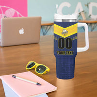 Custom Barbados Rugby Tumbler With Handle Team Barbados Trident Go Champions