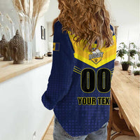 Custom Barbados Rugby Women Casual Shirt Team Barbados Trident Go Champions