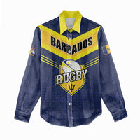 Custom Barbados Rugby Women Casual Shirt Team Barbados Trident Go Champions
