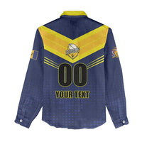 Custom Barbados Rugby Women Casual Shirt Team Barbados Trident Go Champions