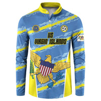 Custom US Virgin Islands Soccer Button Sweatshirt Team Dashing Eagles Come On