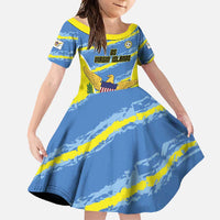 Custom US Virgin Islands Soccer Family Matching Off Shoulder Maxi Dress and Hawaiian Shirt Team Dashing Eagles Come On