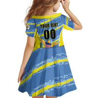 Custom US Virgin Islands Soccer Family Matching Off Shoulder Maxi Dress and Hawaiian Shirt Team Dashing Eagles Come On