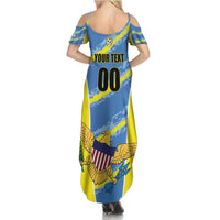 Custom US Virgin Islands Soccer Family Matching Summer Maxi Dress and Hawaiian Shirt Team Dashing Eagles Come On