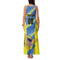 Custom US Virgin Islands Soccer Family Matching Tank Maxi Dress and Hawaiian Shirt Team Dashing Eagles Come On