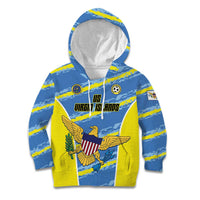 Custom US Virgin Islands Soccer Kid Hoodie Team Dashing Eagles Come On