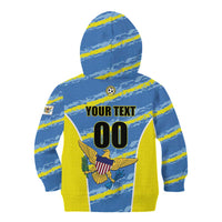 Custom US Virgin Islands Soccer Kid Hoodie Team Dashing Eagles Come On