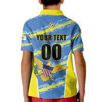 Custom US Virgin Islands Soccer Kid Polo Shirt Team Dashing Eagles Come On