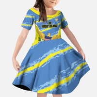 Custom US Virgin Islands Soccer Kid Short Sleeve Dress Team Dashing Eagles Come On