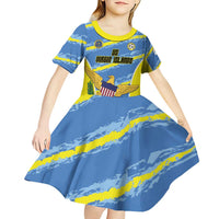 Custom US Virgin Islands Soccer Kid Short Sleeve Dress Team Dashing Eagles Come On