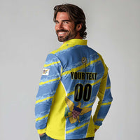 Custom US Virgin Islands Soccer Long Sleeve Polo Shirt Team Dashing Eagles Come On