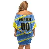 Custom US Virgin Islands Soccer Off Shoulder Short Dress Team Dashing Eagles Come On