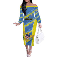 Custom US Virgin Islands Soccer Off The Shoulder Long Sleeve Dress Team Dashing Eagles Come On