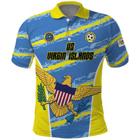 Custom US Virgin Islands Soccer Polo Shirt Team Dashing Eagles Come On