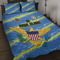US Virgin Islands Soccer Quilt Bed Set Team Dashing Eagles Come On