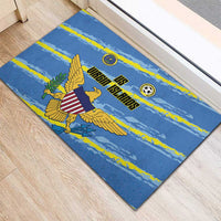 US Virgin Islands Soccer Rubber Doormat Team Dashing Eagles Come On