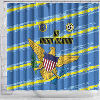 US Virgin Islands Soccer Shower Curtain Team Dashing Eagles Come On