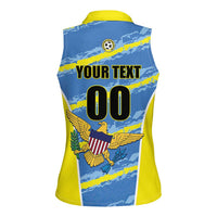 Custom US Virgin Islands Soccer Women Sleeveless Polo Shirt Team Dashing Eagles Come On