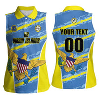 Custom US Virgin Islands Soccer Women Sleeveless Polo Shirt Team Dashing Eagles Come On
