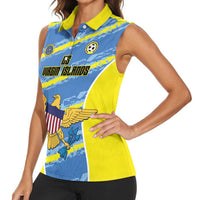 Custom US Virgin Islands Soccer Women Sleeveless Polo Shirt Team Dashing Eagles Come On