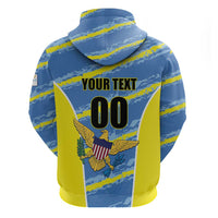Custom US Virgin Islands Soccer Zip Hoodie Team Dashing Eagles Come On