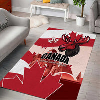 Canada Day 1867 Area Rug Moose With Maple Leaves