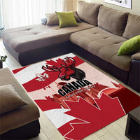Canada Day 1867 Area Rug Moose With Maple Leaves