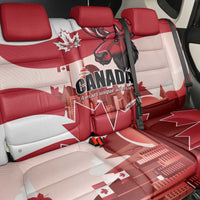 Canada Day 1867 Back Car Seat Cover Moose With Maple Leaves