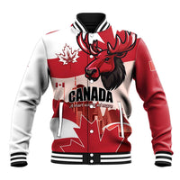 Personalised Canada Day 1867 Baseball Jacket Moose With Maple Leaves