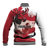 Personalised Canada Day 1867 Baseball Jacket Moose With Maple Leaves