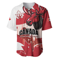 Personalised Canada Day 1867 Baseball Jersey Moose With Maple Leaves