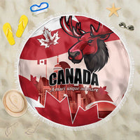 Canada Day 1867 Beach Blanket Moose With Maple Leaves