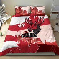 Canada Day 1867 Bedding Set Moose With Maple Leaves