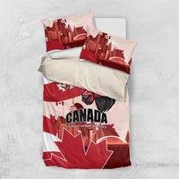 Canada Day 1867 Bedding Set Moose With Maple Leaves