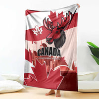 Canada Day 1867 Blanket Moose With Maple Leaves