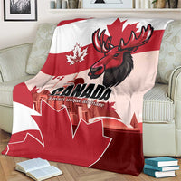Canada Day 1867 Blanket Moose With Maple Leaves