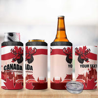 Personalised Canada Day 1867 4 in 1 Can Cooler Tumbler Moose With Maple Leaves