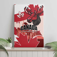 Canada Day 1867 Canvas Wall Art Moose With Maple Leaves