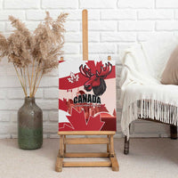Canada Day 1867 Canvas Wall Art Moose With Maple Leaves