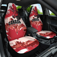 Canada Day 1867 Car Seat Cover Moose With Maple Leaves
